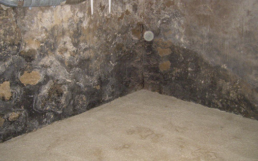 Mur présentant des traces de moisissures